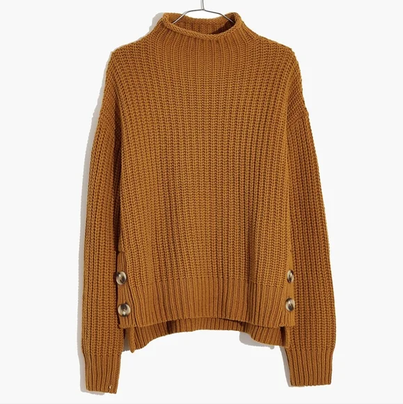 Madewell Mockneck Side-Button Pullover Sweater XXS - Picture 3 of 8